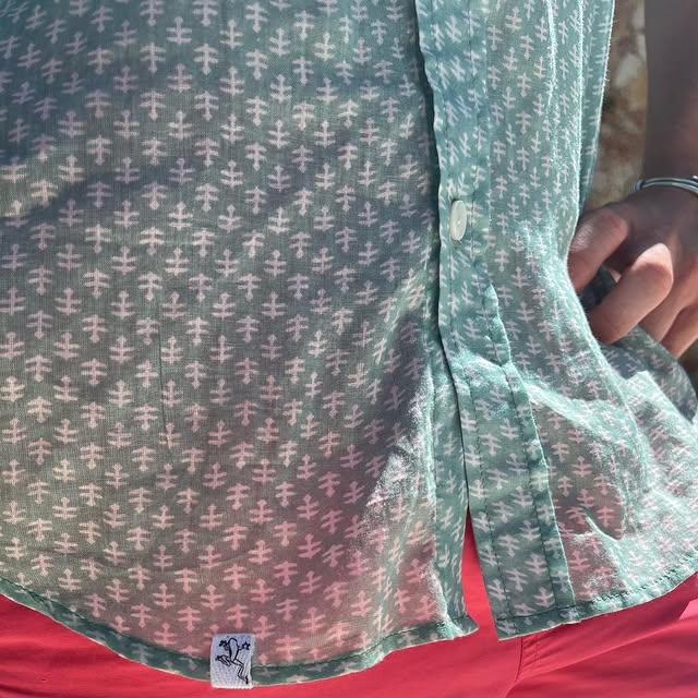 green cotton men's shirt