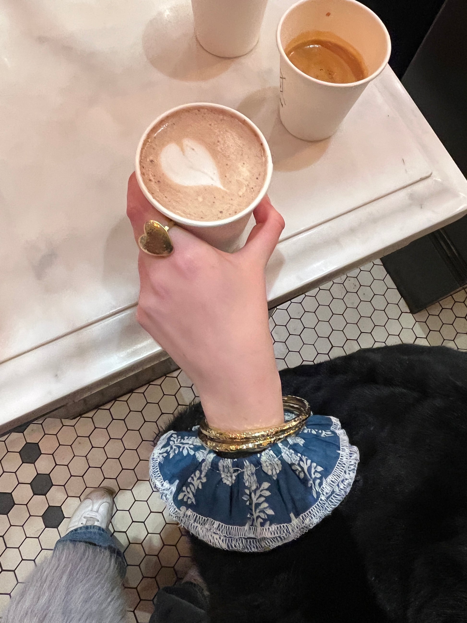 blue floral scrunchie